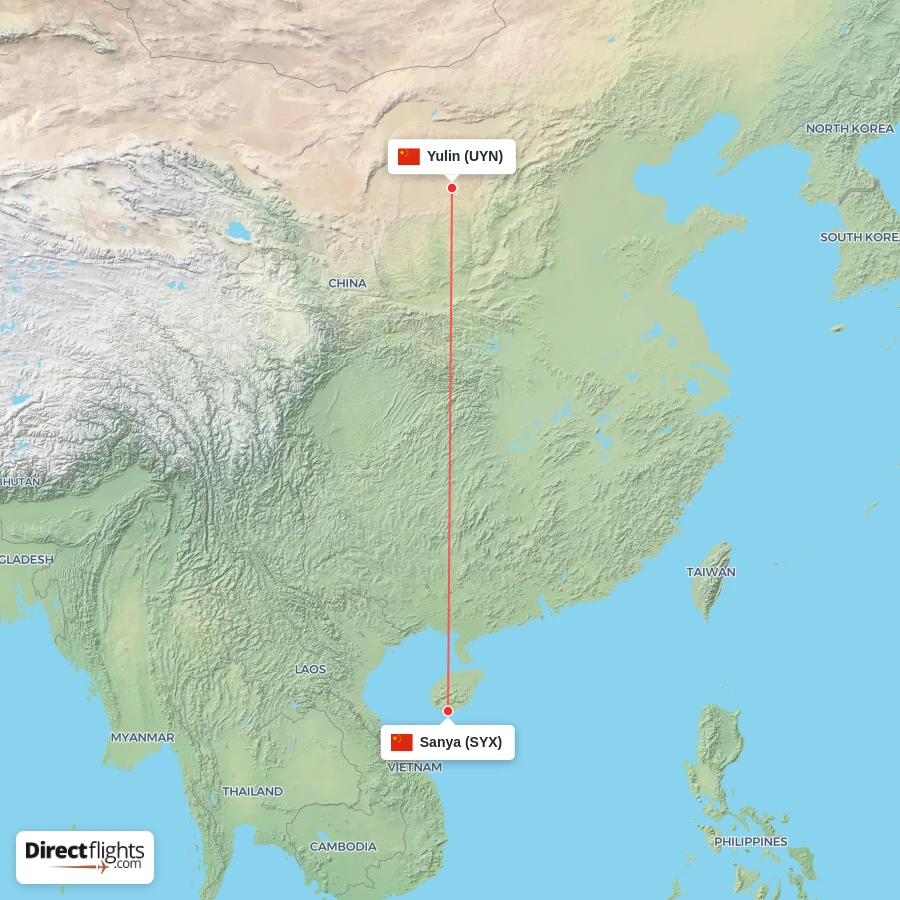 SYX - UYN route map