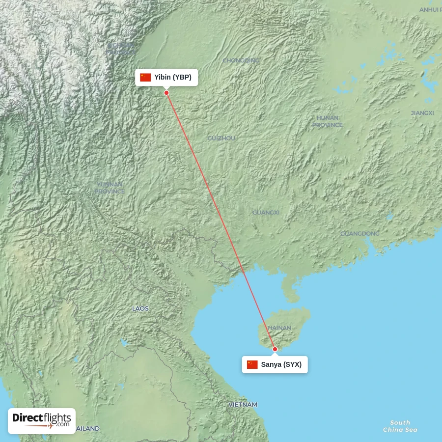 SYX - YBP route map