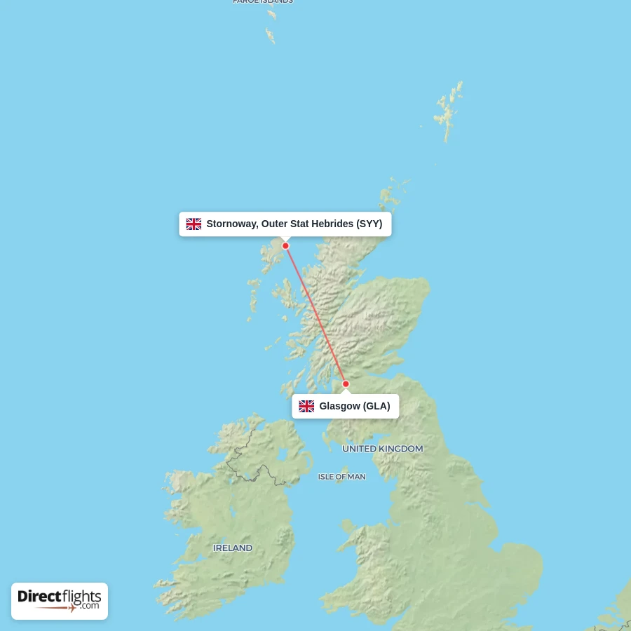 SYY - GLA route map