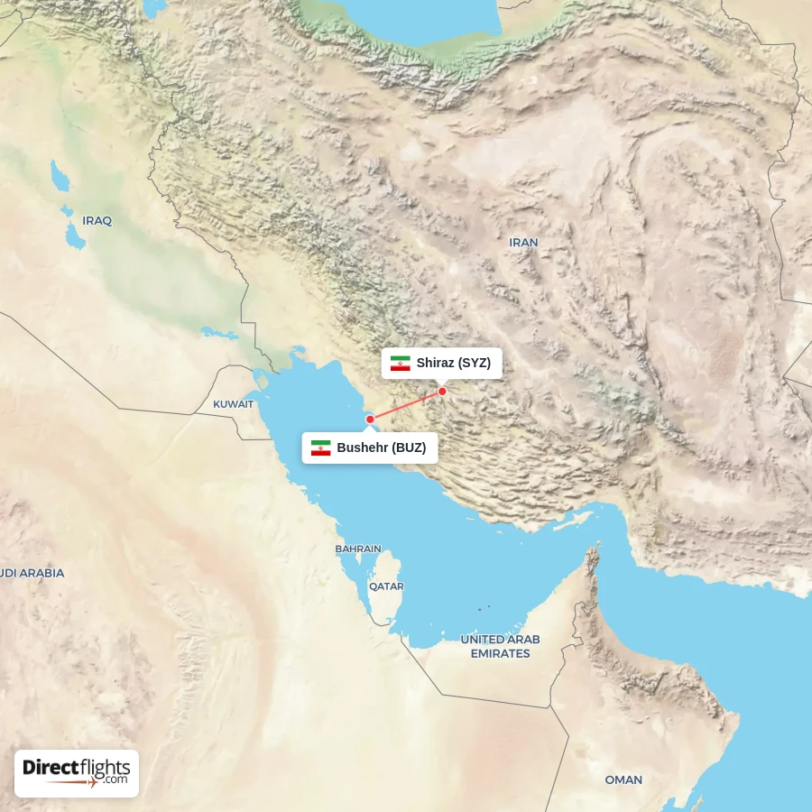 SYZ - BUZ route map