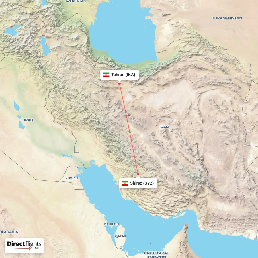 SYZ - IKA route map