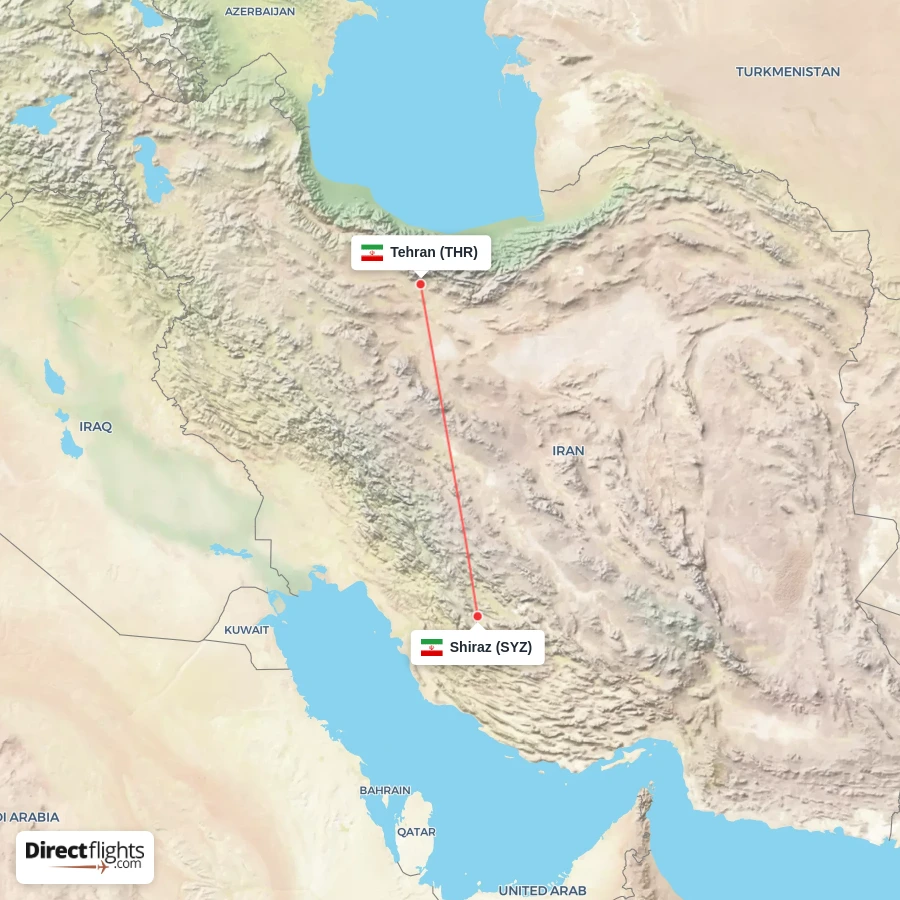 SYZ - THR route map