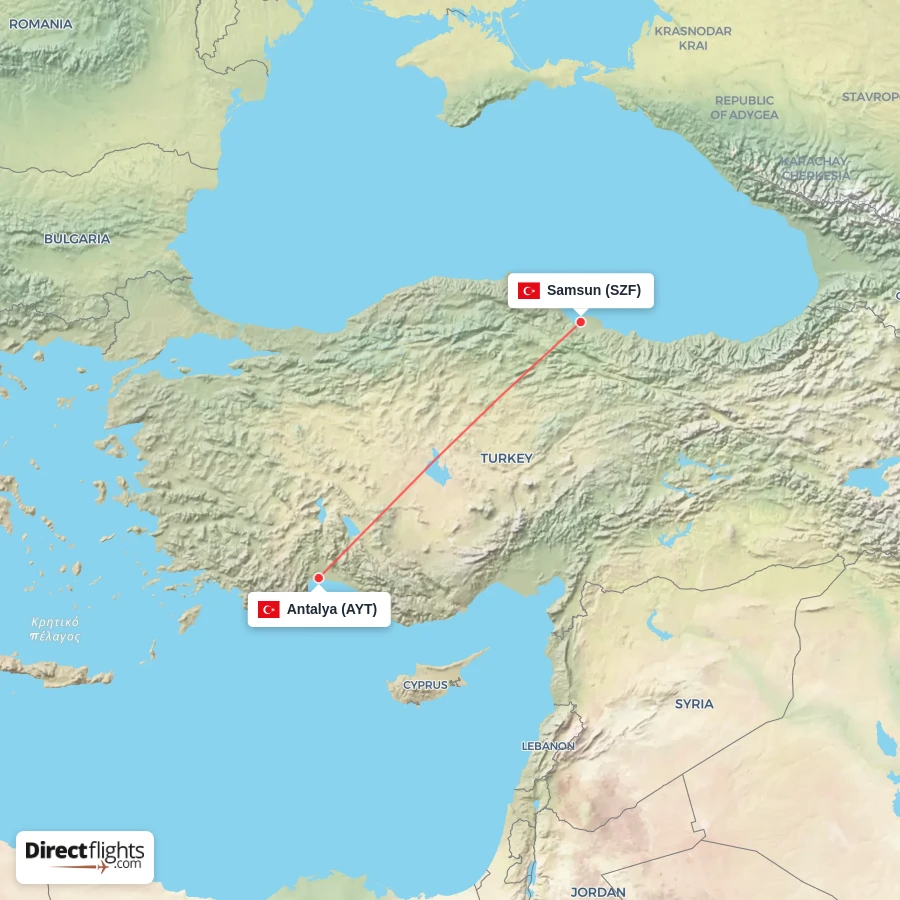SZF - AYT route map