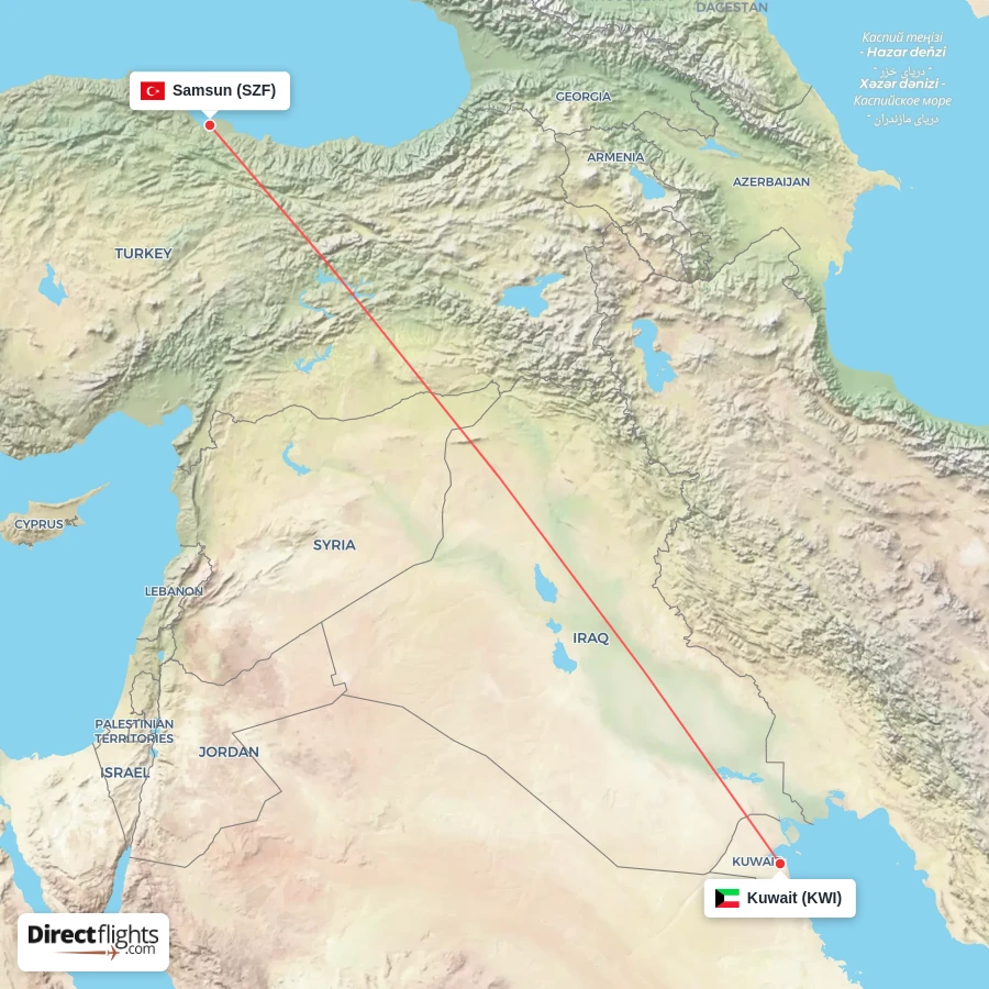 SZF - KWI route map