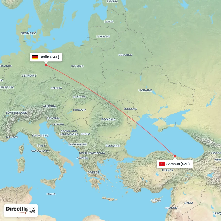 SZF - SXF route map