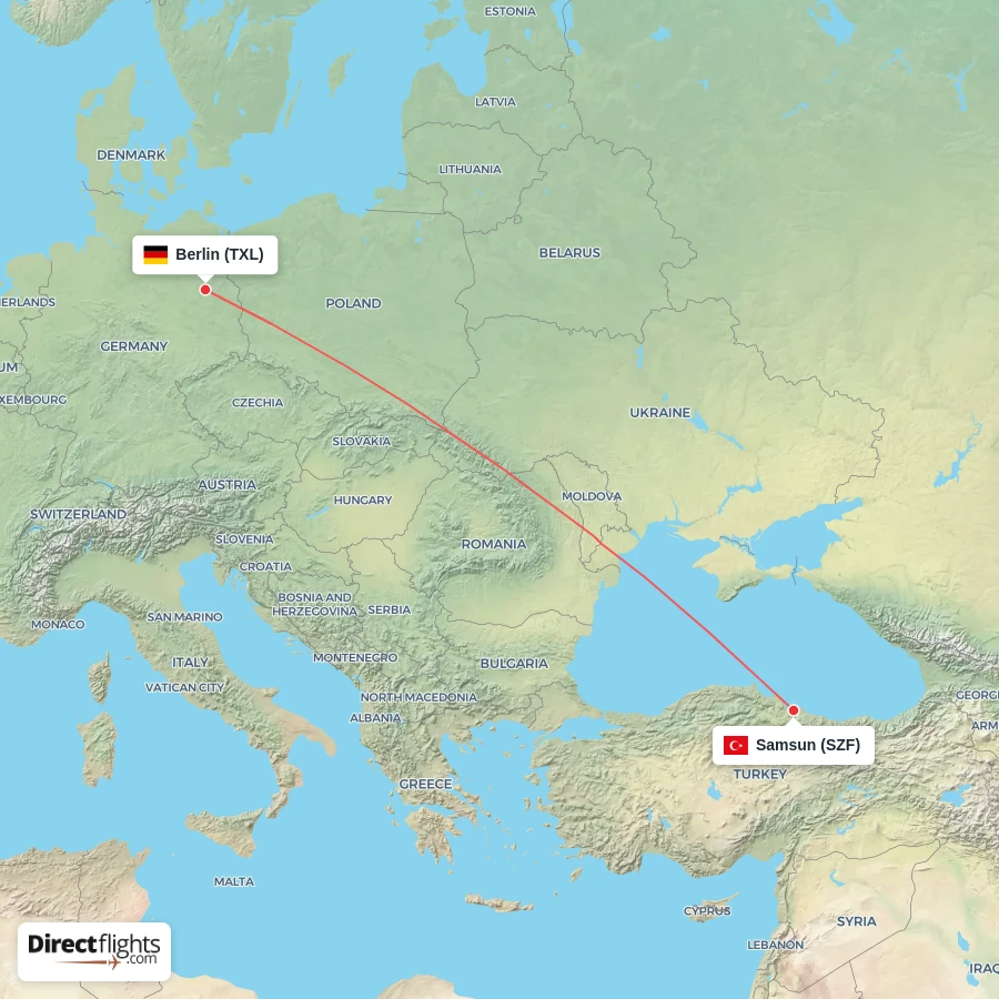 SZF - TXL route map