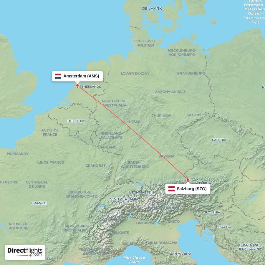 SZG - AMS route map