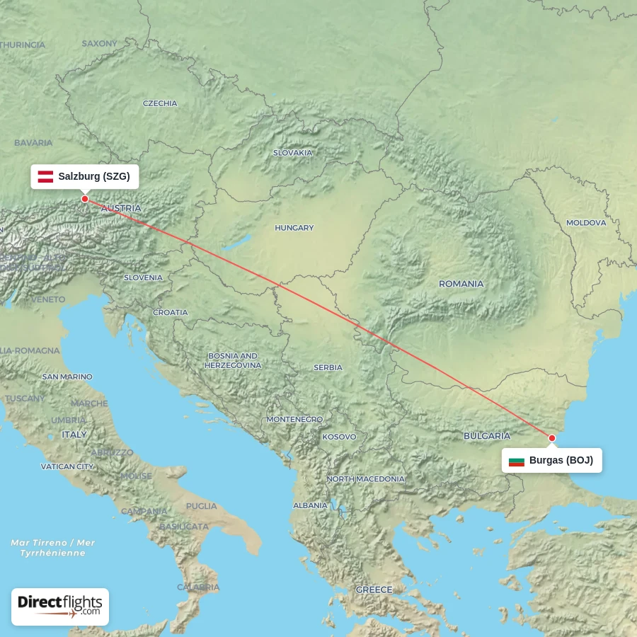 SZG - BOJ route map