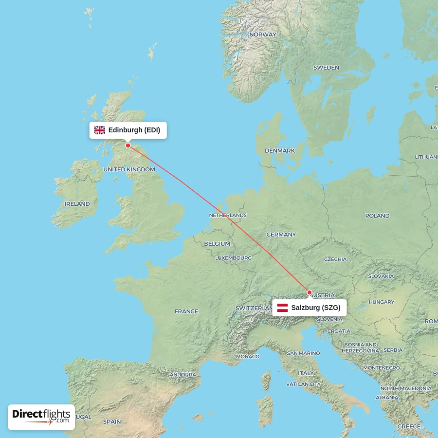 SZG - EDI route map