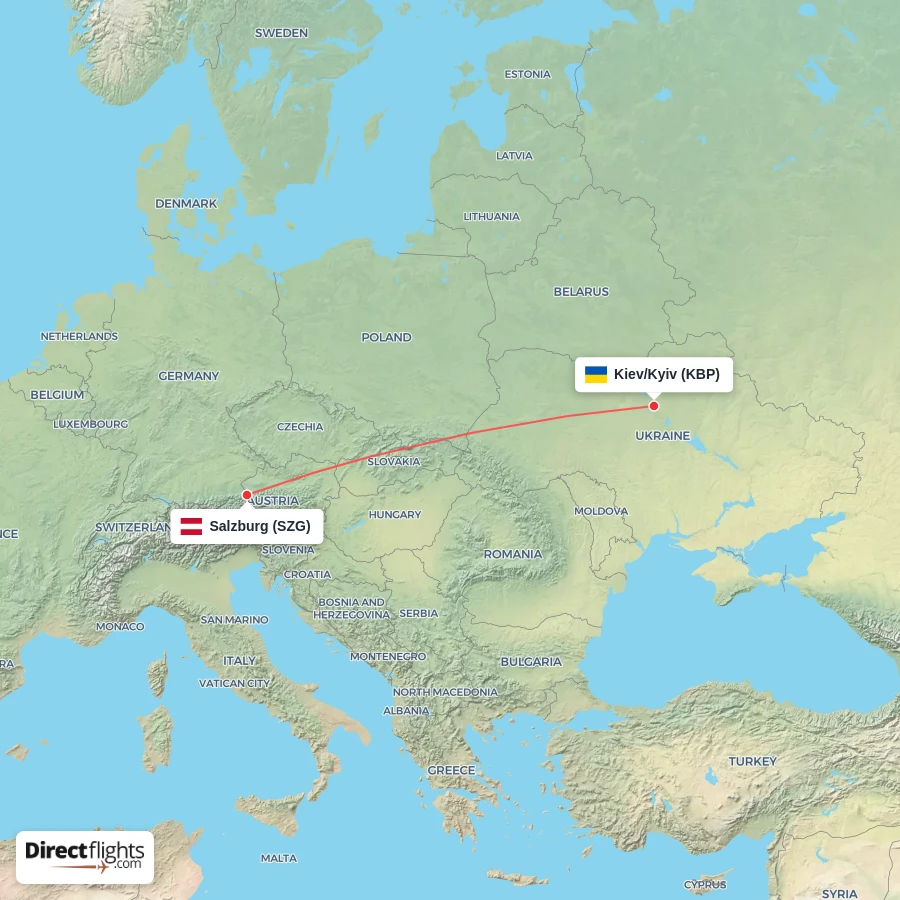 SZG - KBP route map