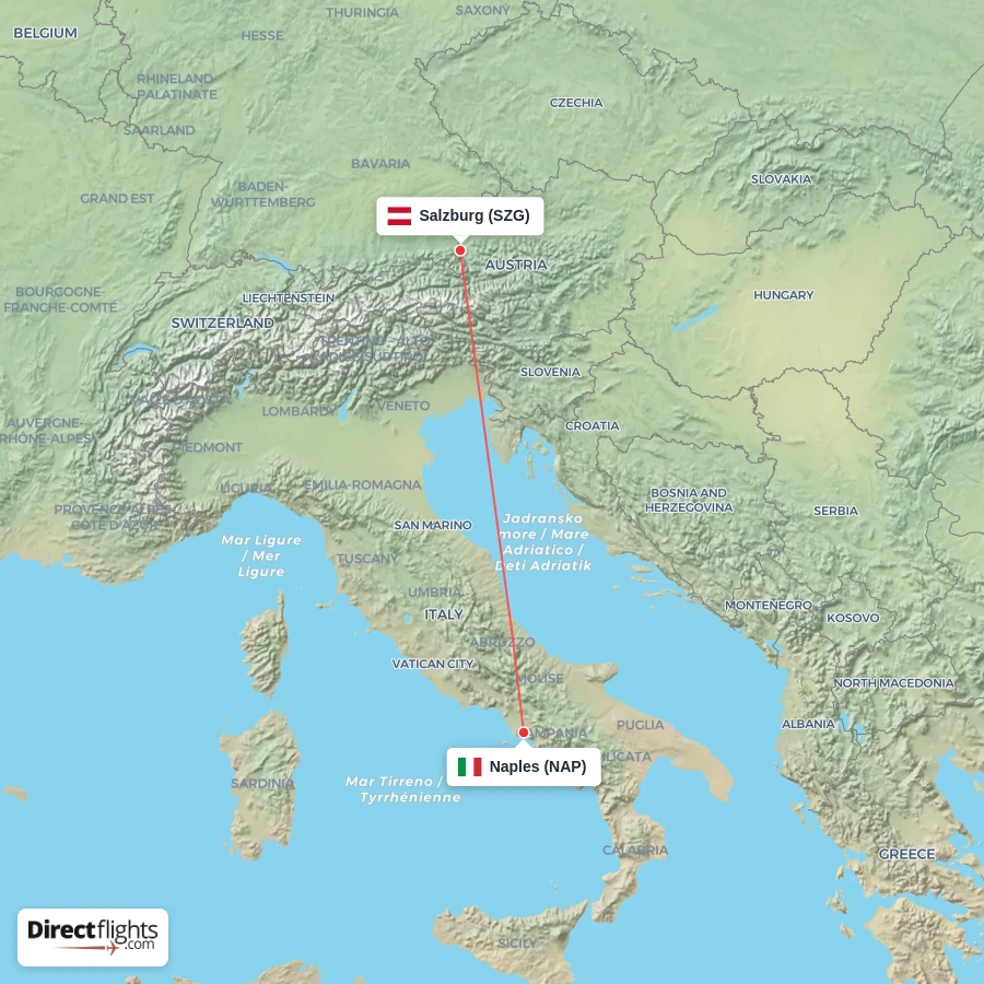 SZG - NAP route map
