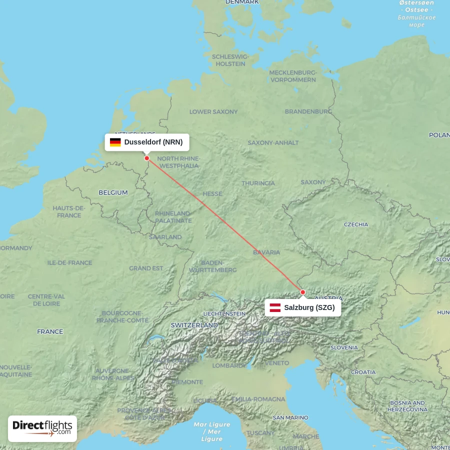 SZG - NRN route map