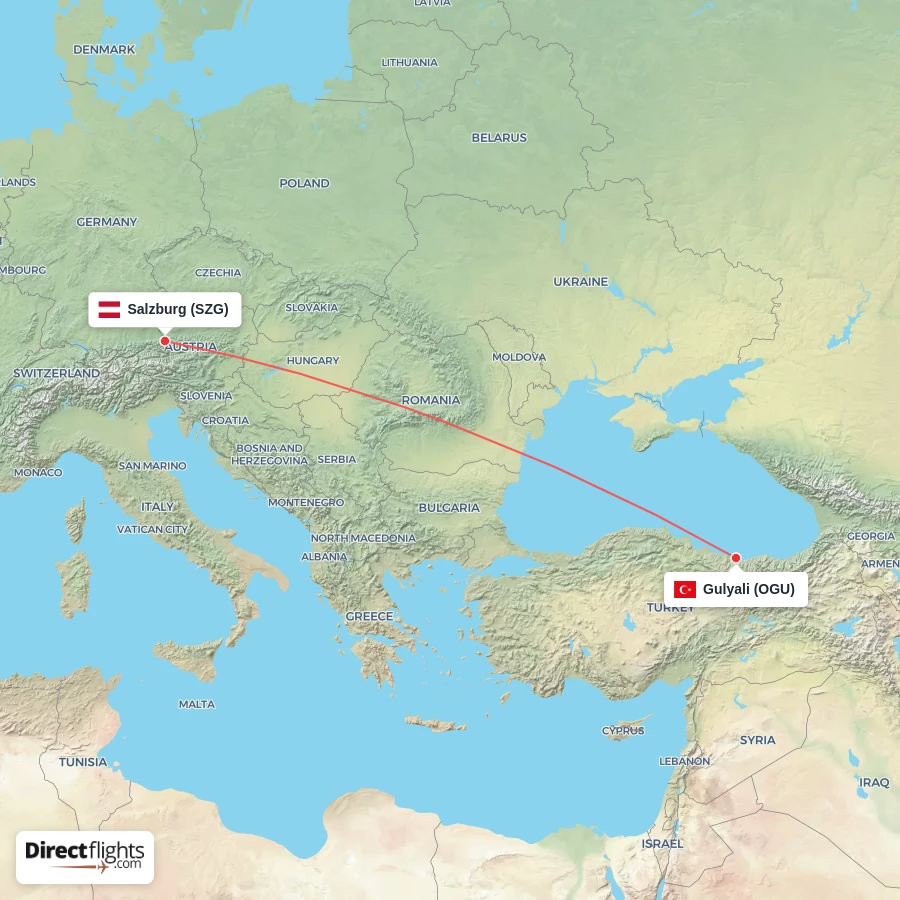 SZG - OGU route map