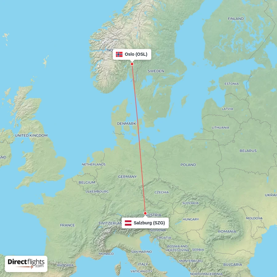 SZG - OSL route map
