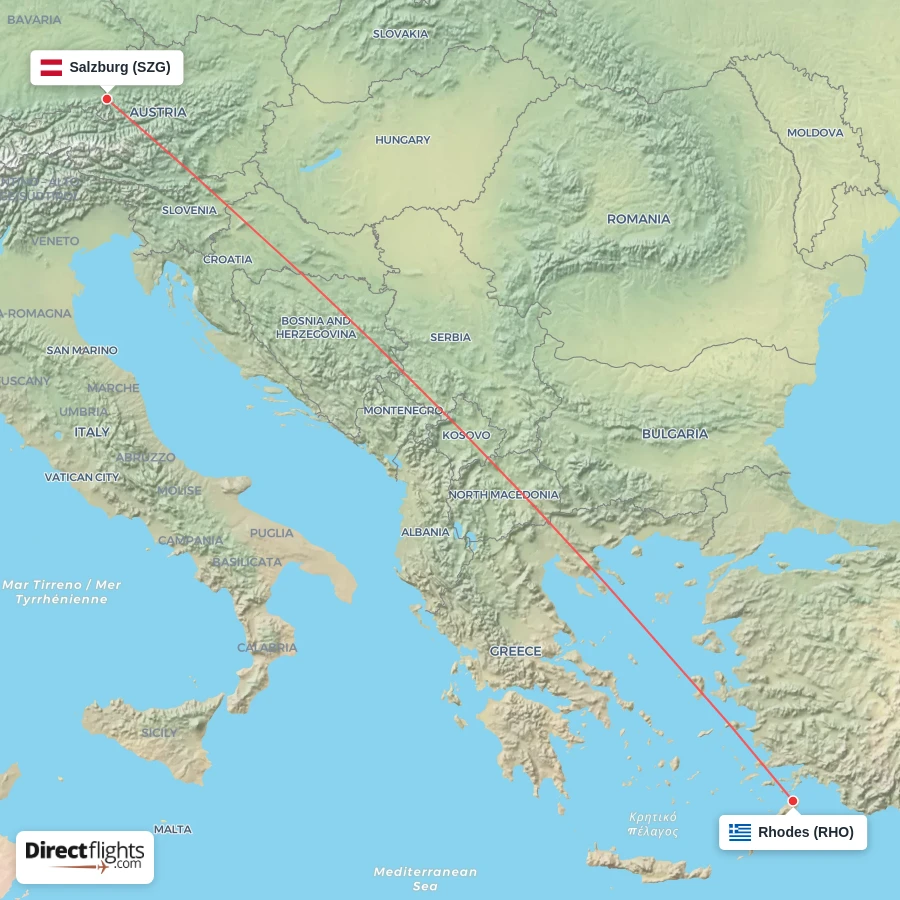 SZG - RHO route map