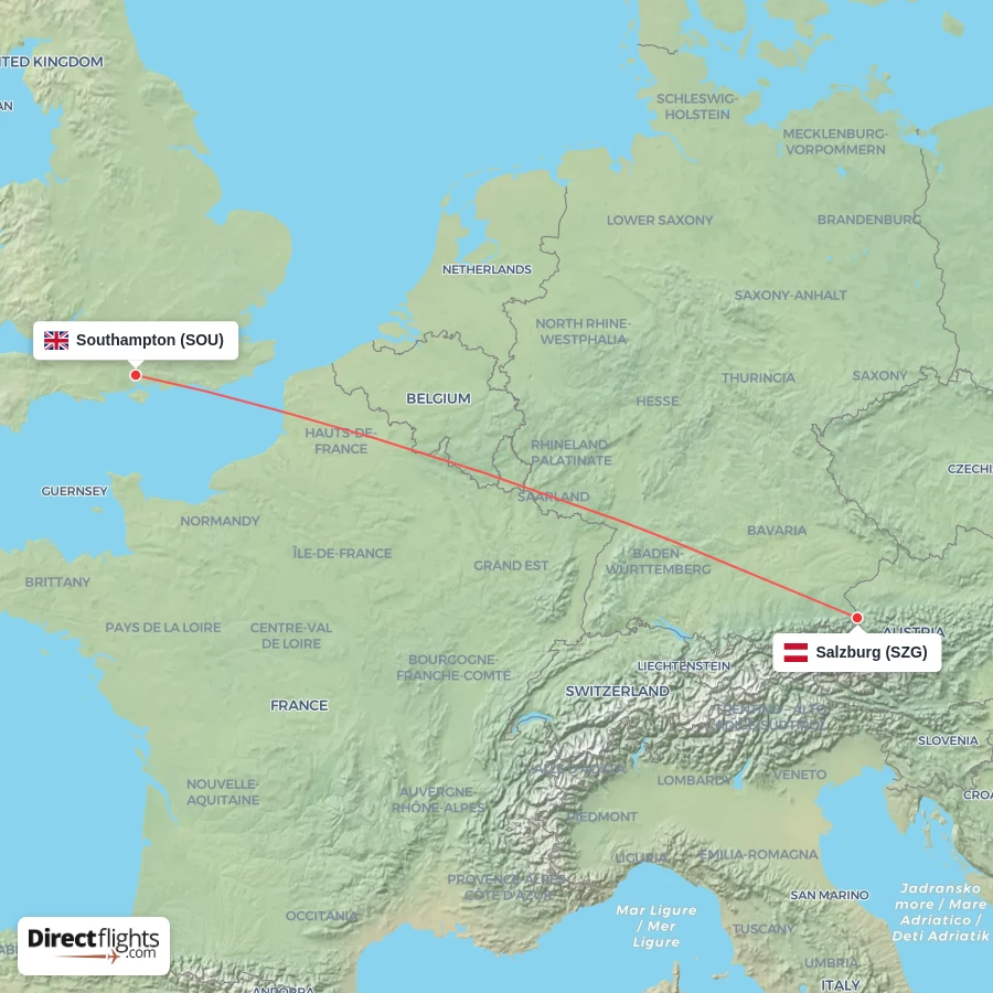 SZG - SOU route map