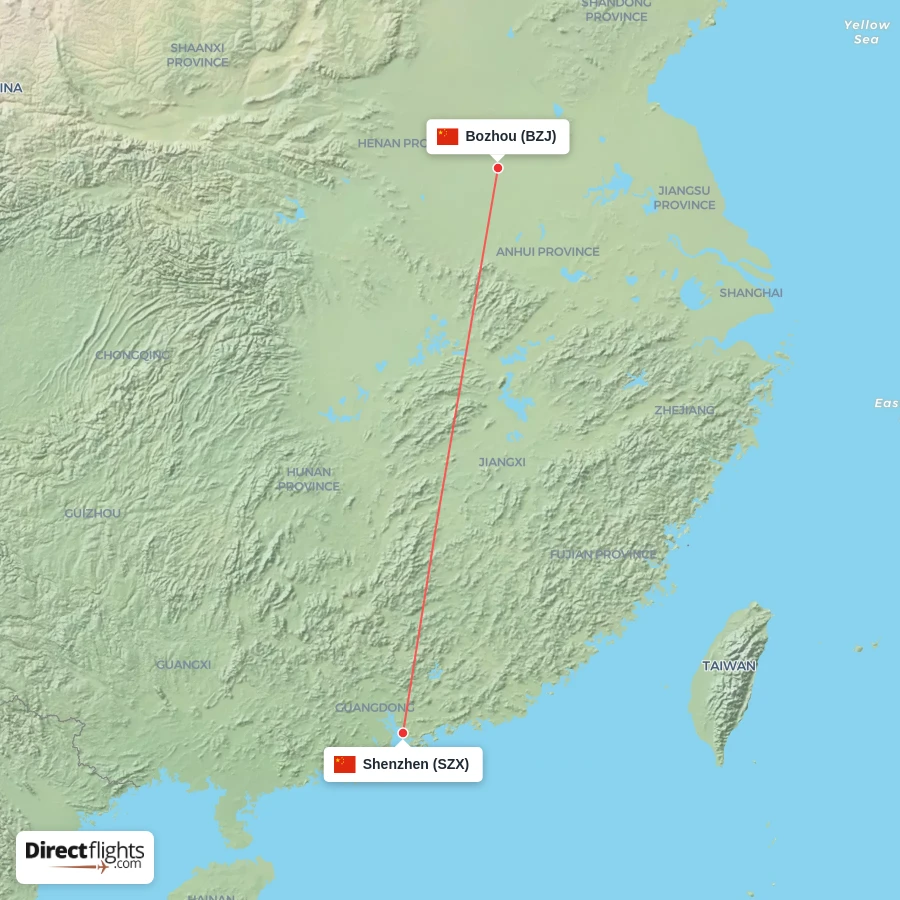 SZX - BZJ route map