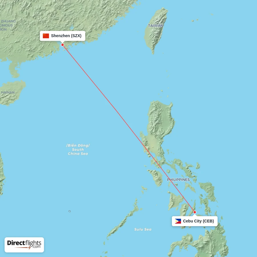 SZX - CEB route map