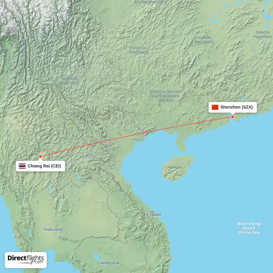SZX - CEI route map