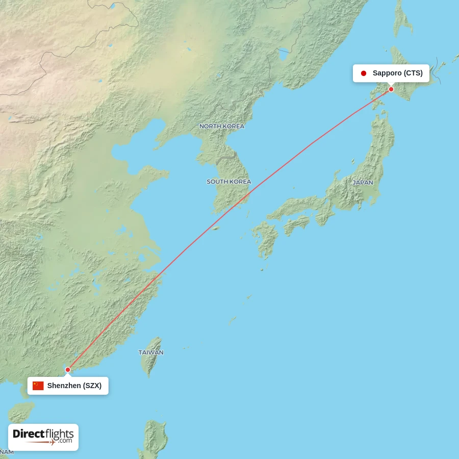 SZX - CTS route map