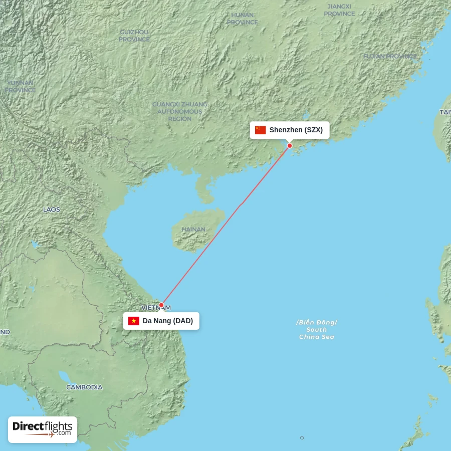 SZX - DAD route map