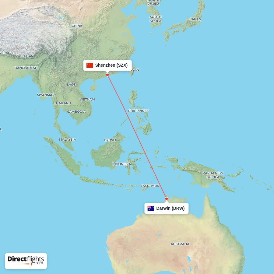 SZX - DRW route map