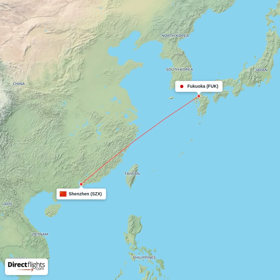 SZX - FUK route map