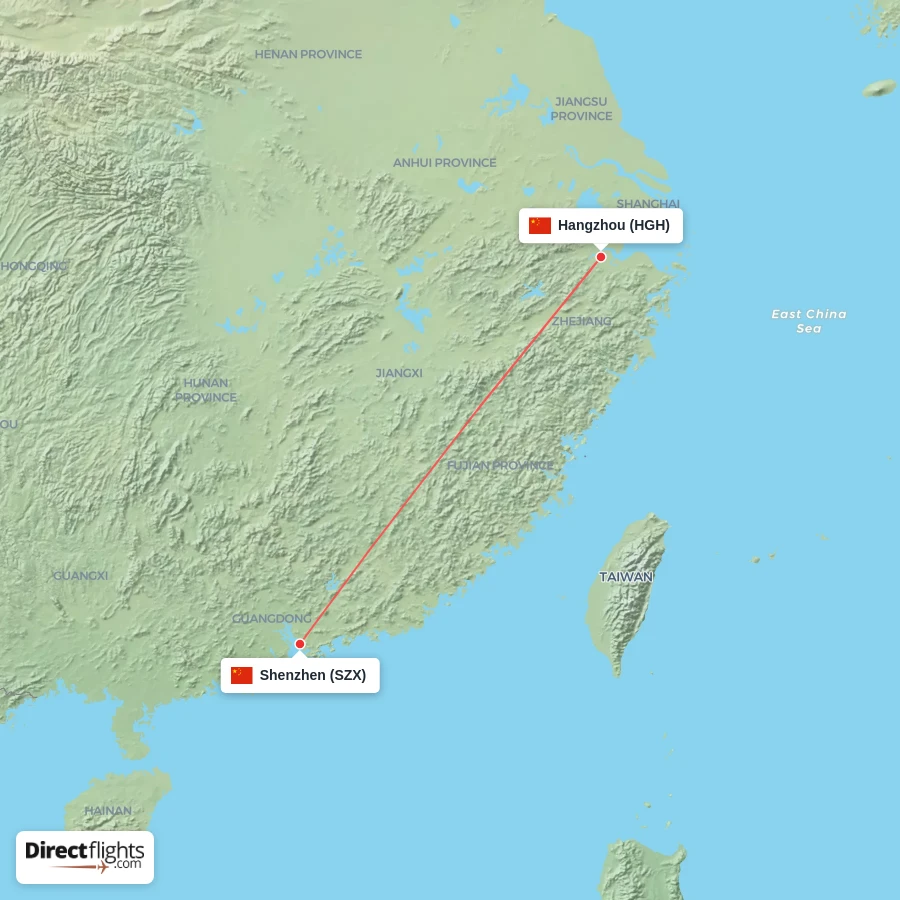 SZX - HGH route map