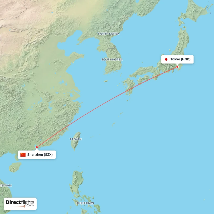SZX - HND route map