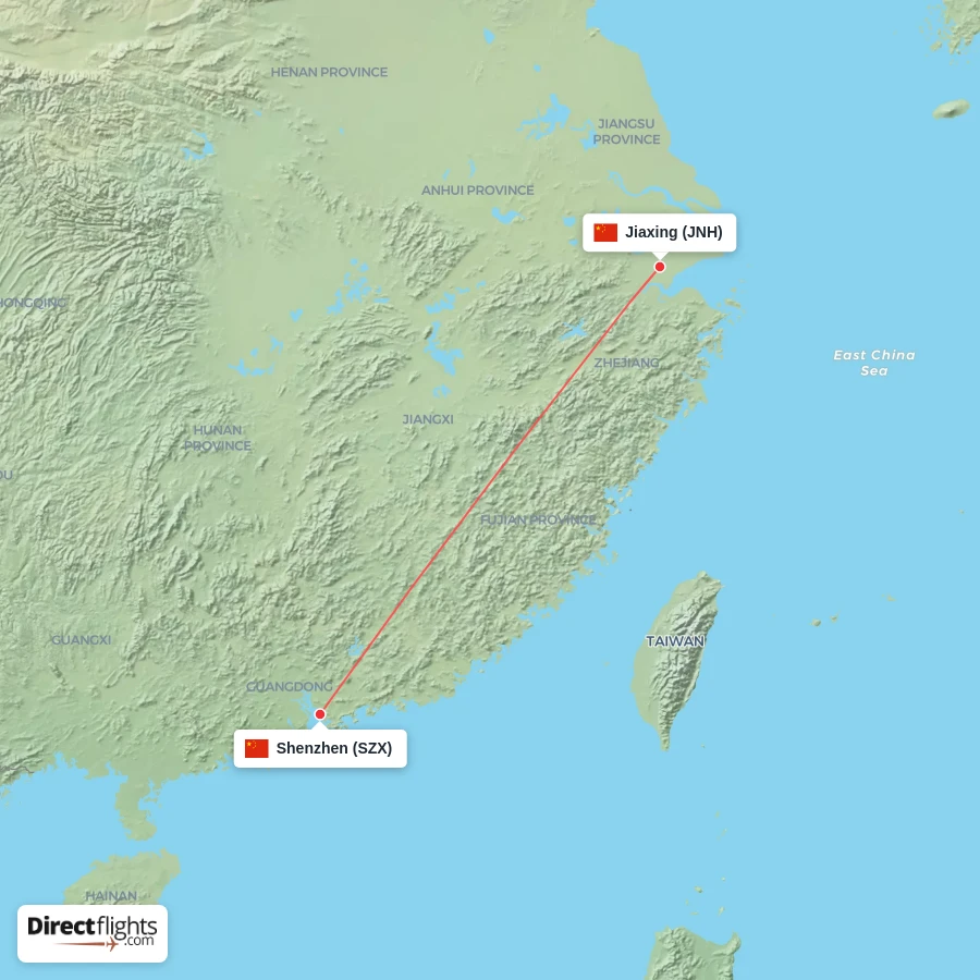 SZX - JNH route map