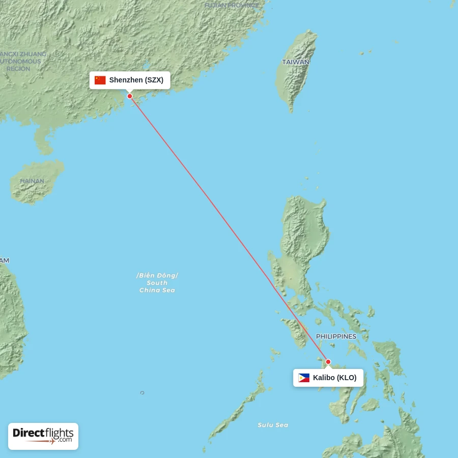 SZX - KLO route map