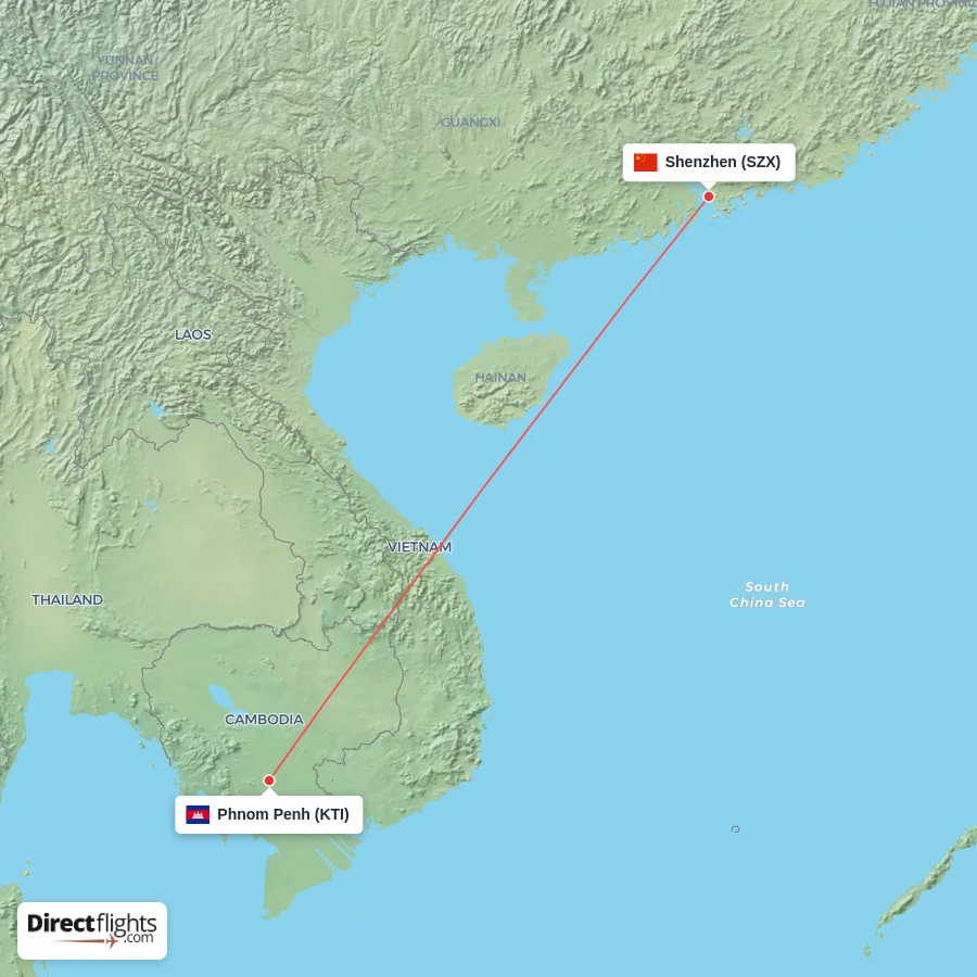 SZX - KTI route map