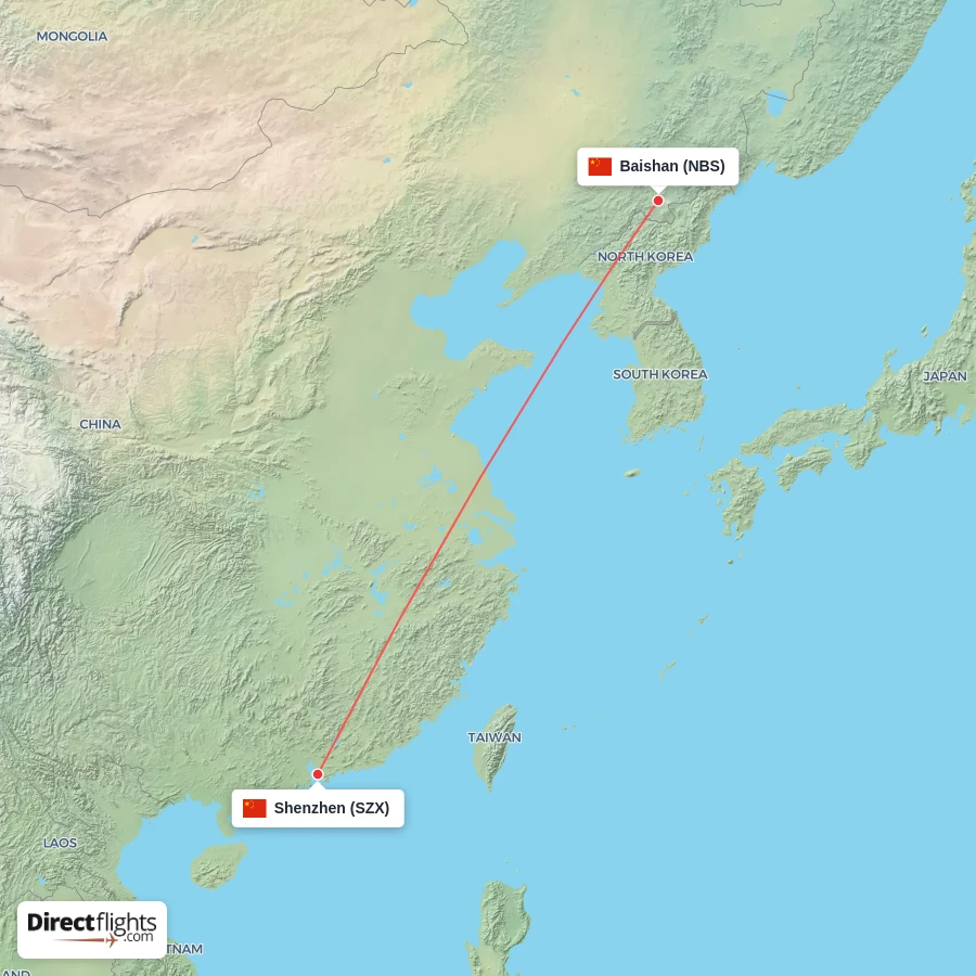 SZX - NBS route map