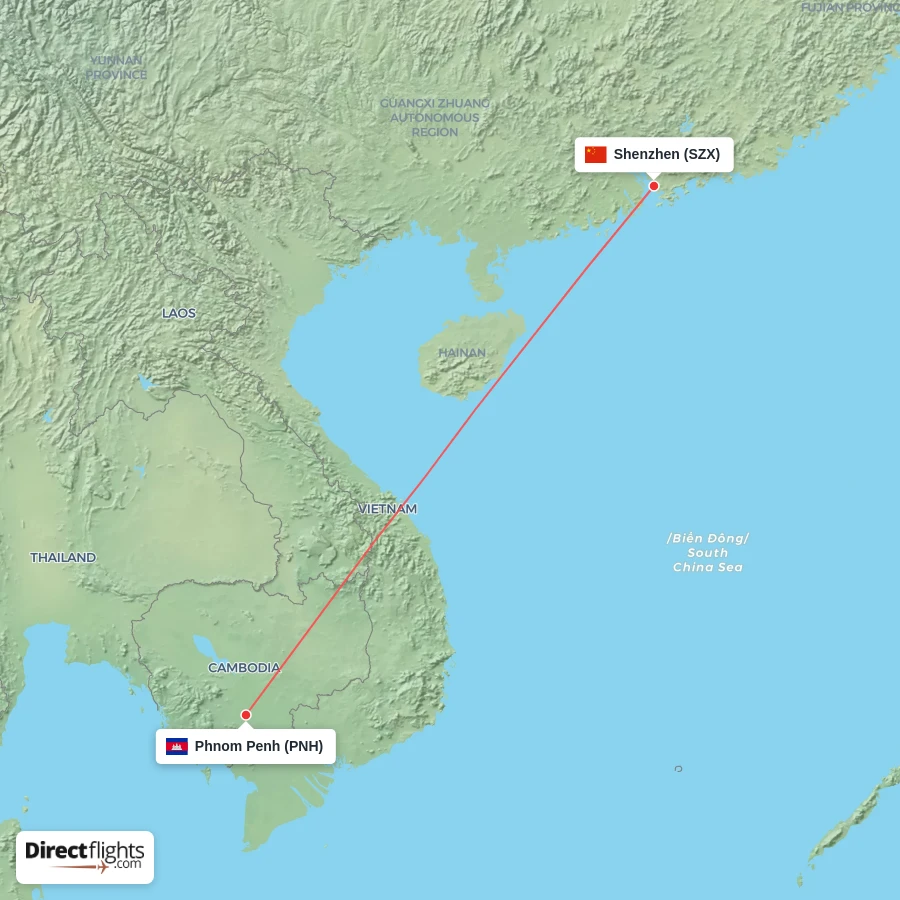SZX - PNH route map