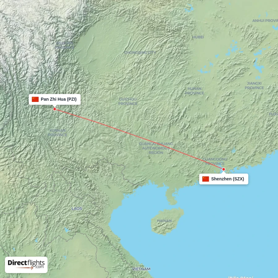 SZX - PZI route map