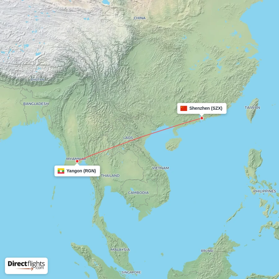 SZX - RGN route map