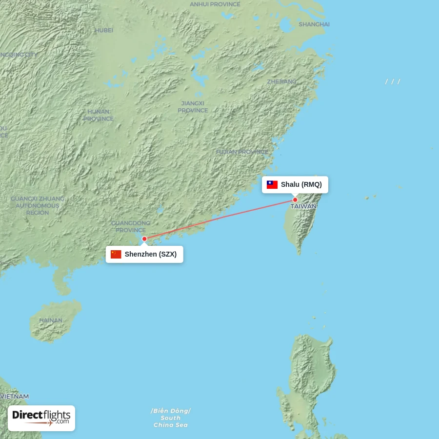 SZX - RMQ route map