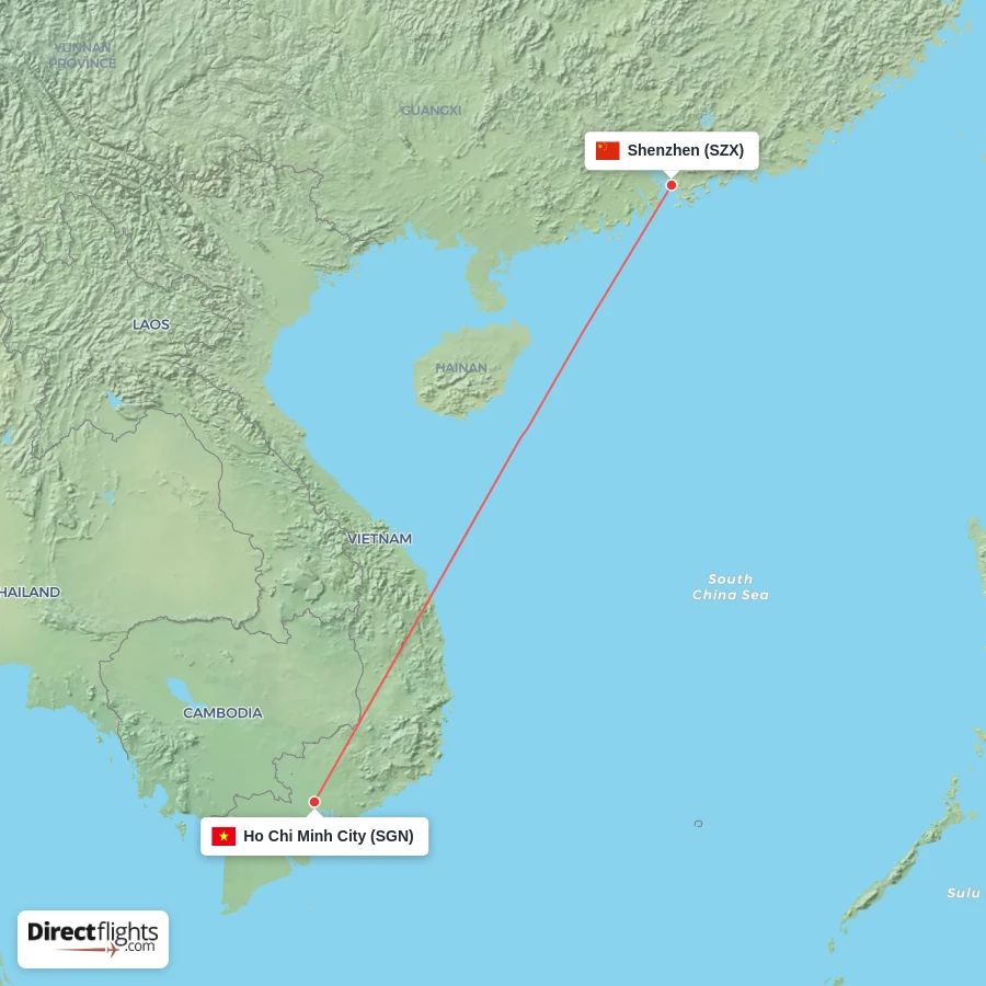 SZX - SGN route map
