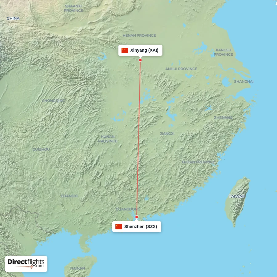 SZX - XAI route map