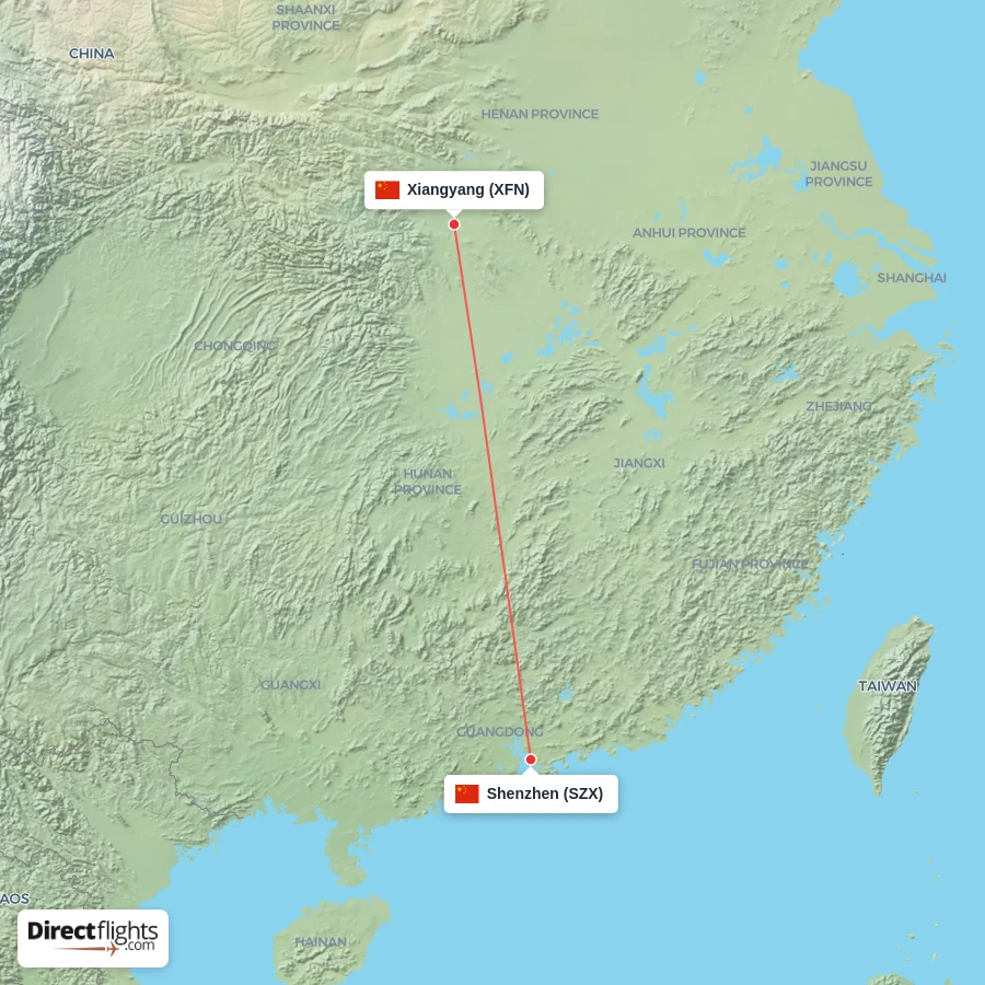 SZX - XFN route map