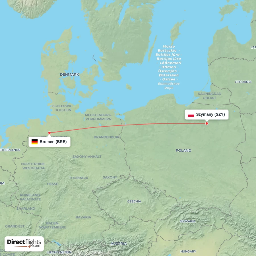SZY - BRE route map