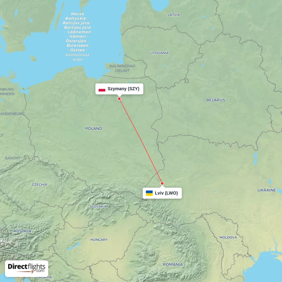 SZY - LWO route map