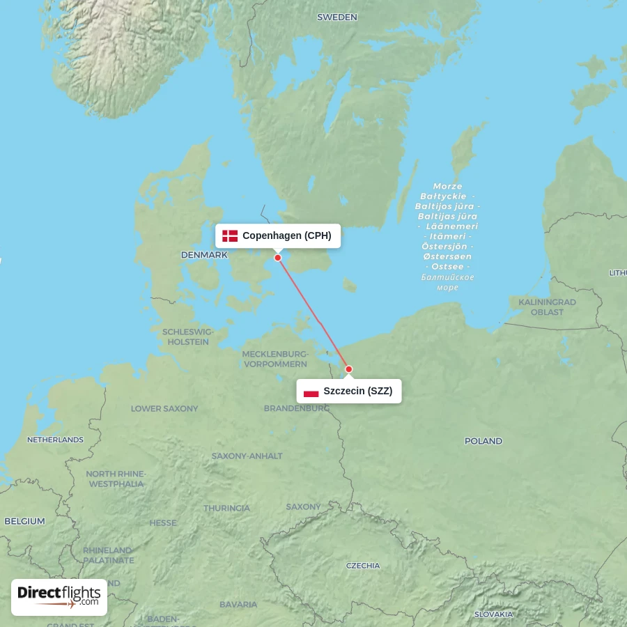 SZZ - CPH route map
