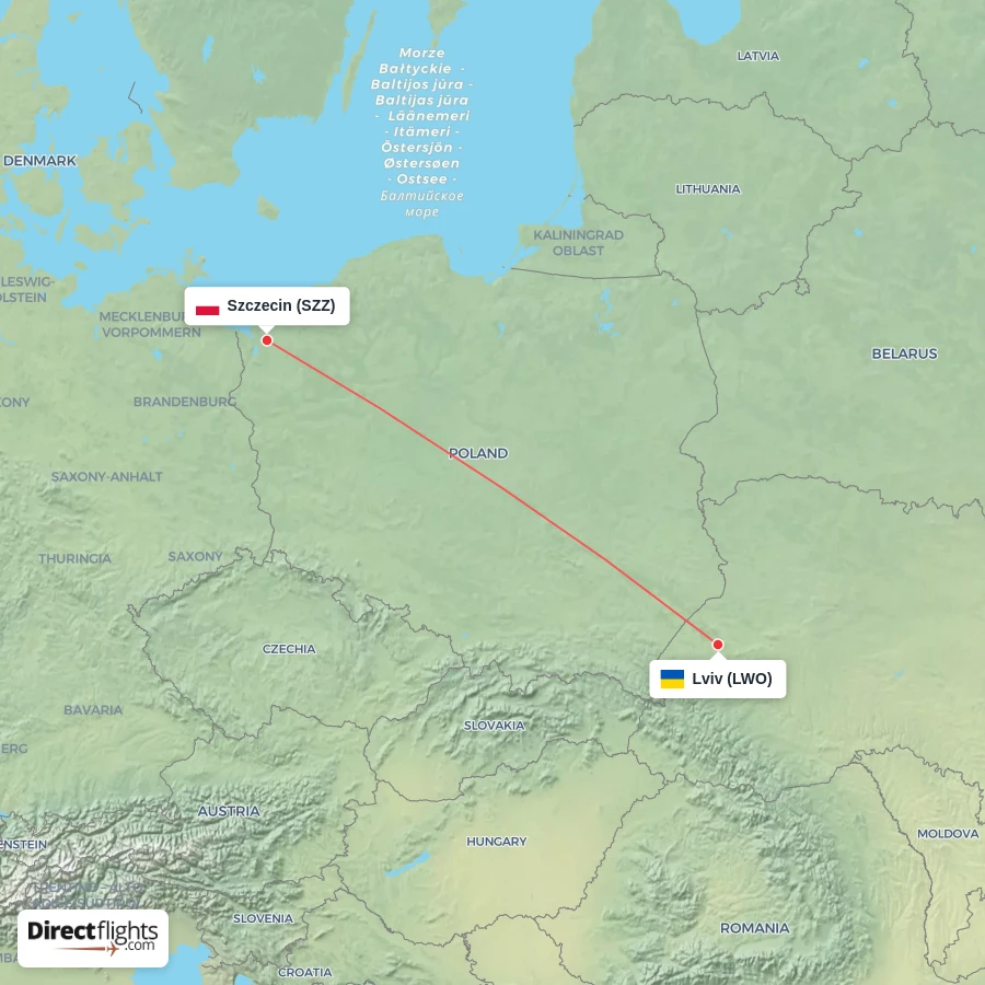 SZZ - LWO route map
