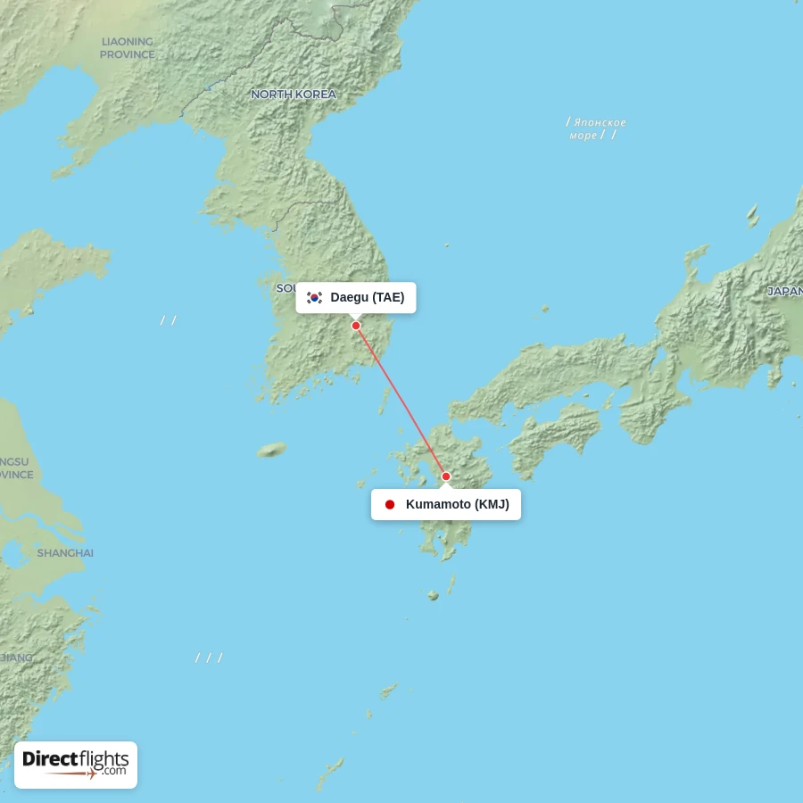 TAE - KMJ route map