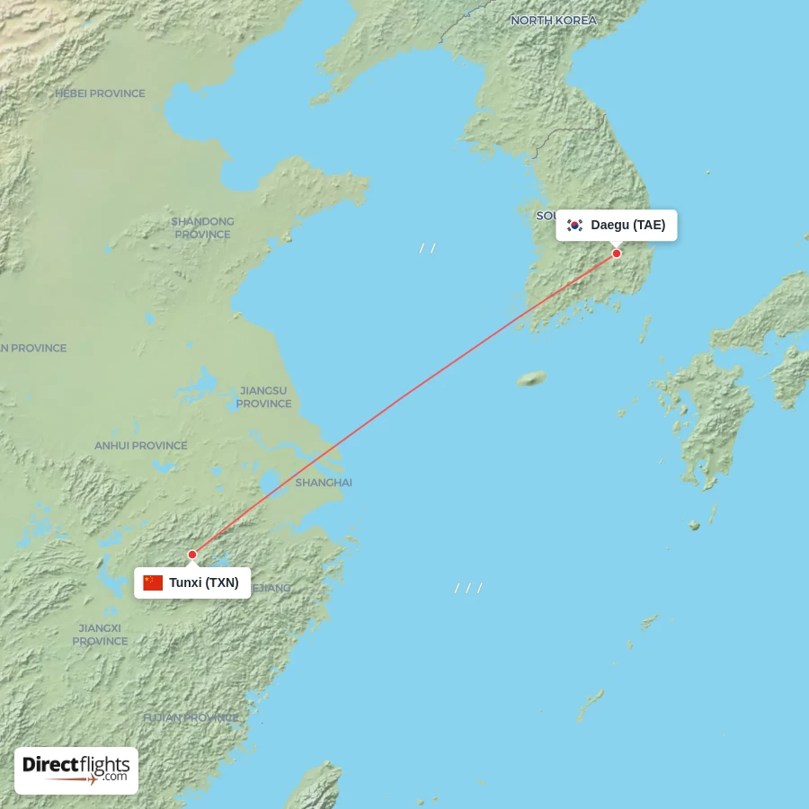 TAE - TXN route map