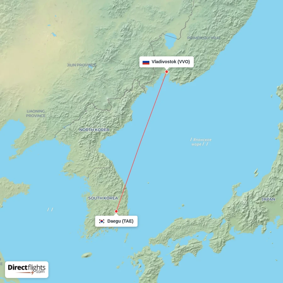 TAE - VVO route map