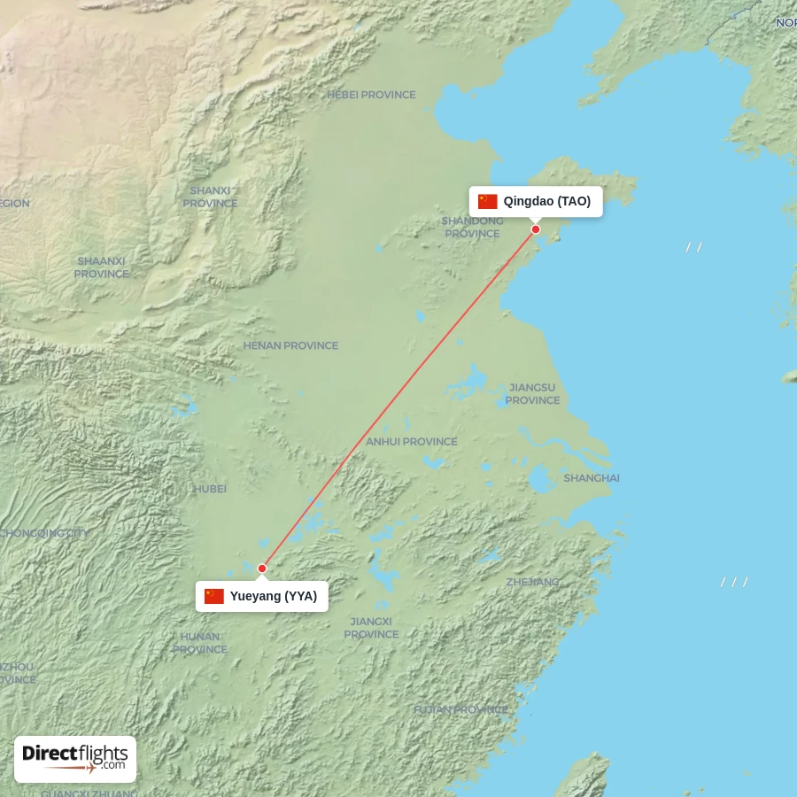 TAO - YYA route map