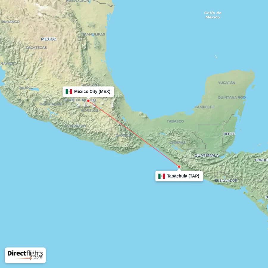 TAP - MEX route map