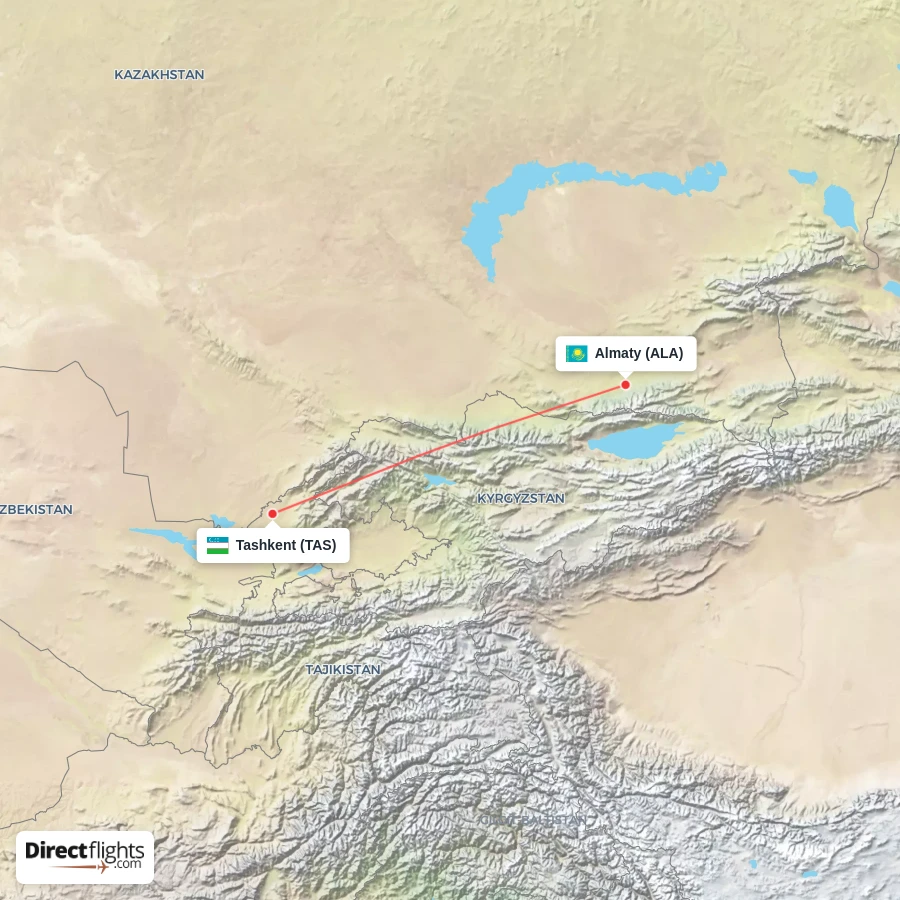 TAS - ALA route map